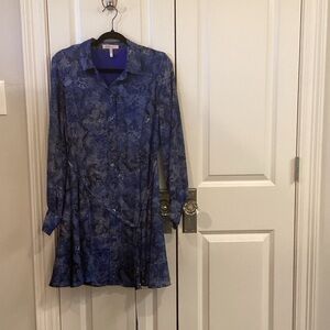 BCBGeneration Royal Blue and Black Patterned Dress